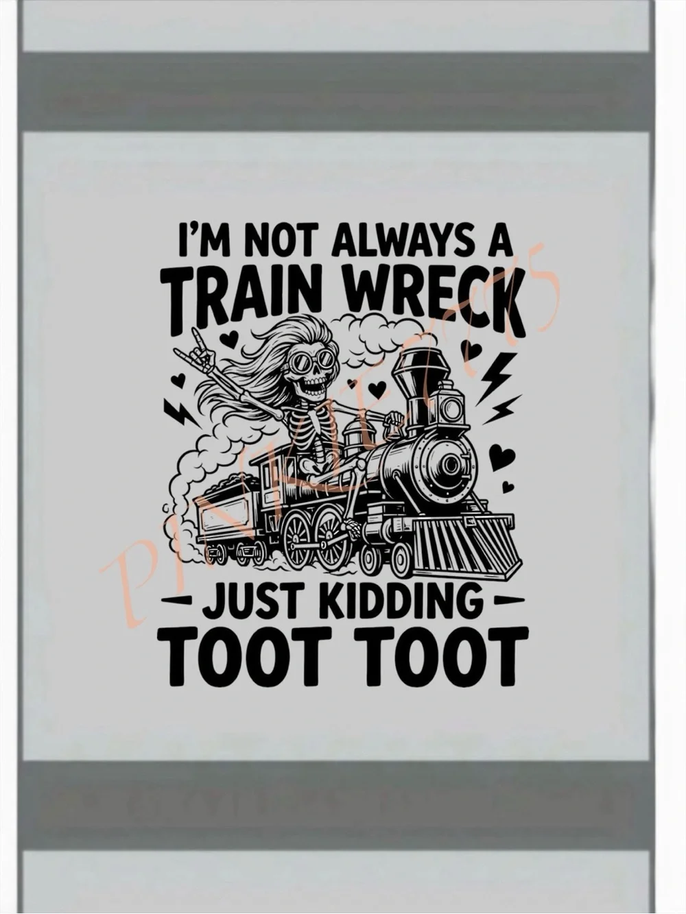 Skeleton Train Wreck kitchen towel handcrafted by Pinkie